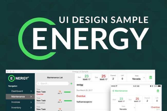 UI Design Sample - Energy